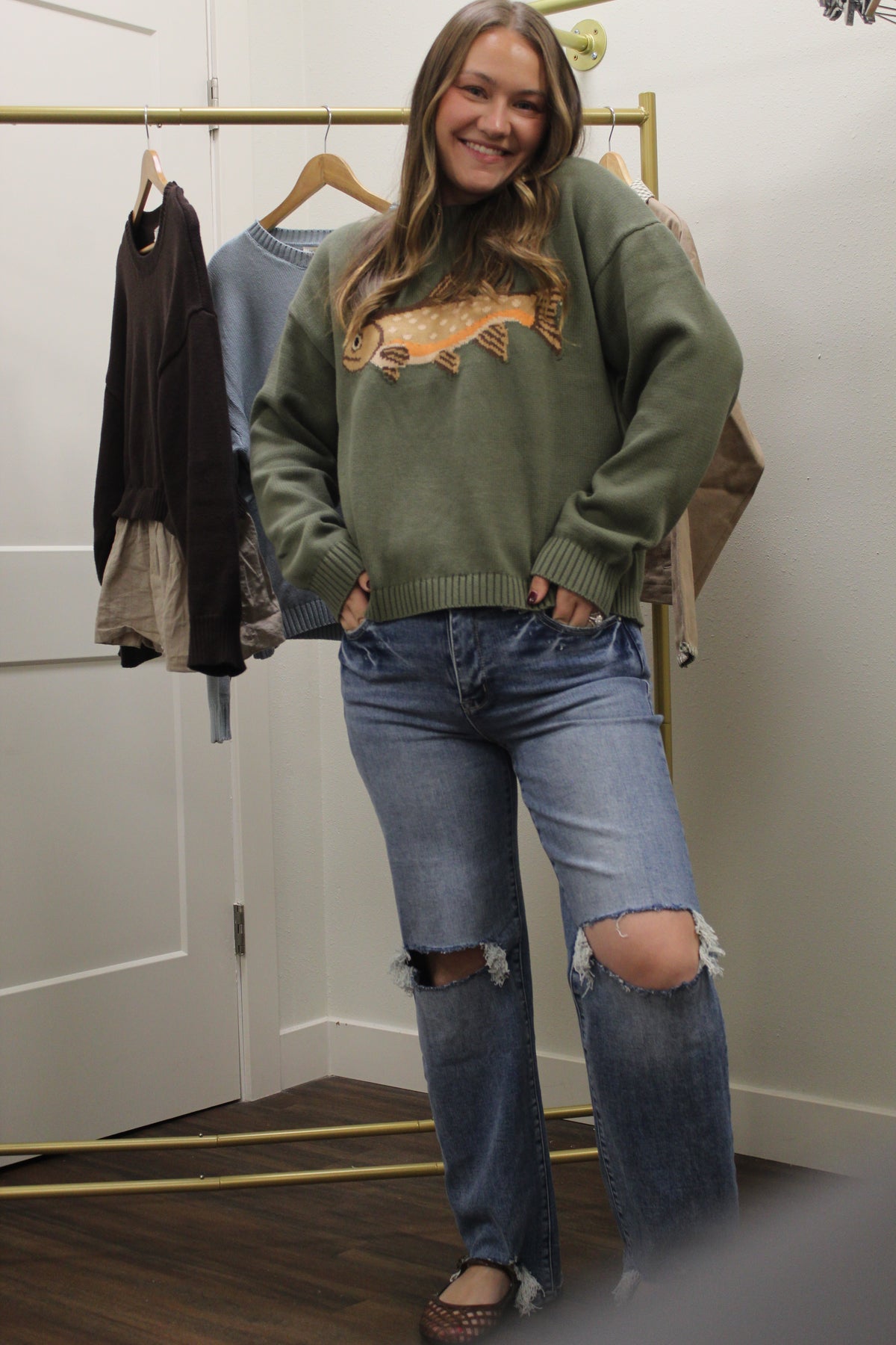 Fish Sweater OLIVE