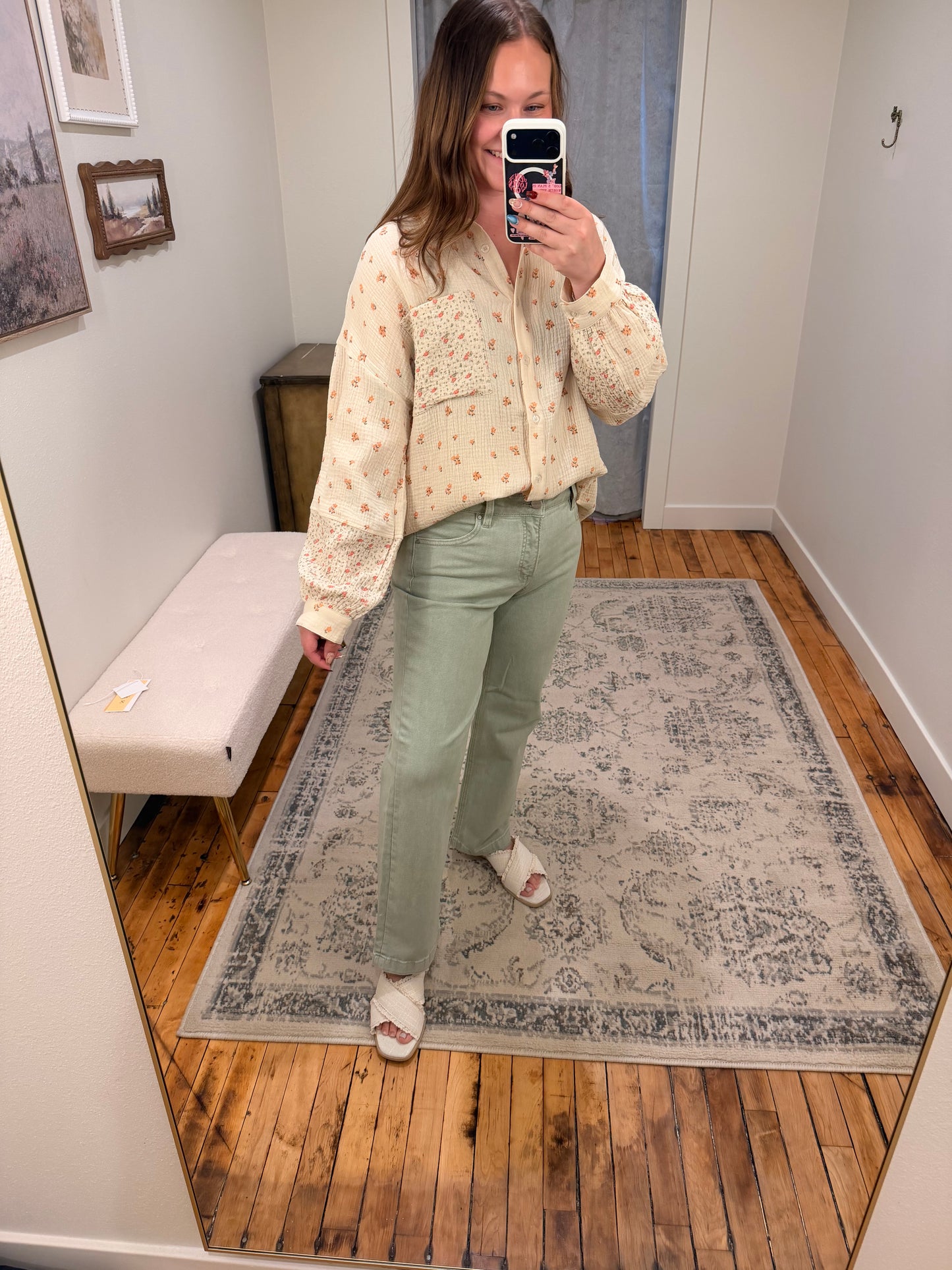 Risen Ankle Jeans Pistachio