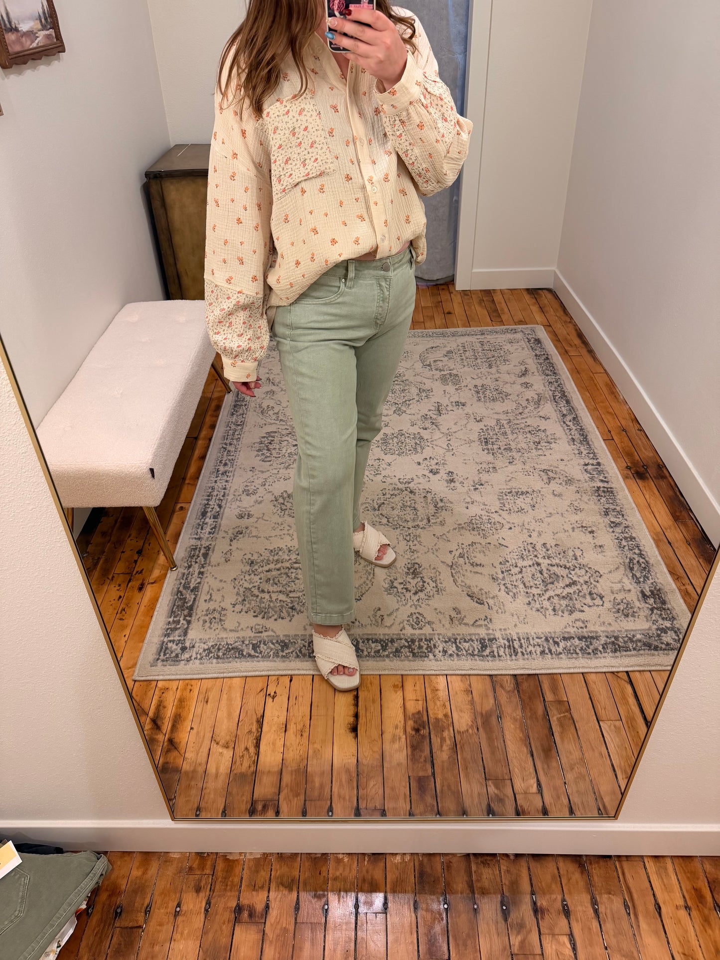 Risen Ankle Jeans Pistachio