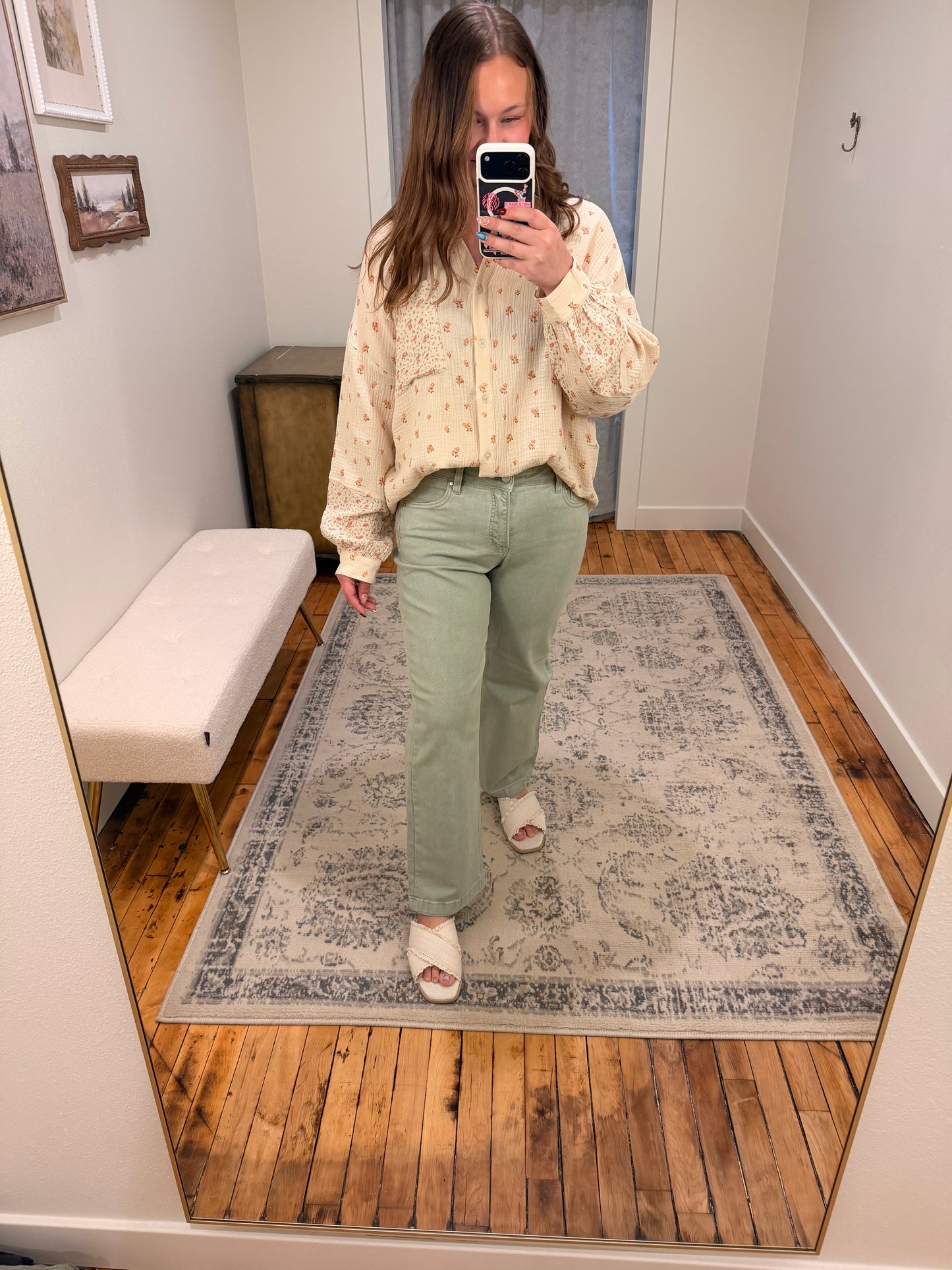 Risen Ankle Jeans Pistachio