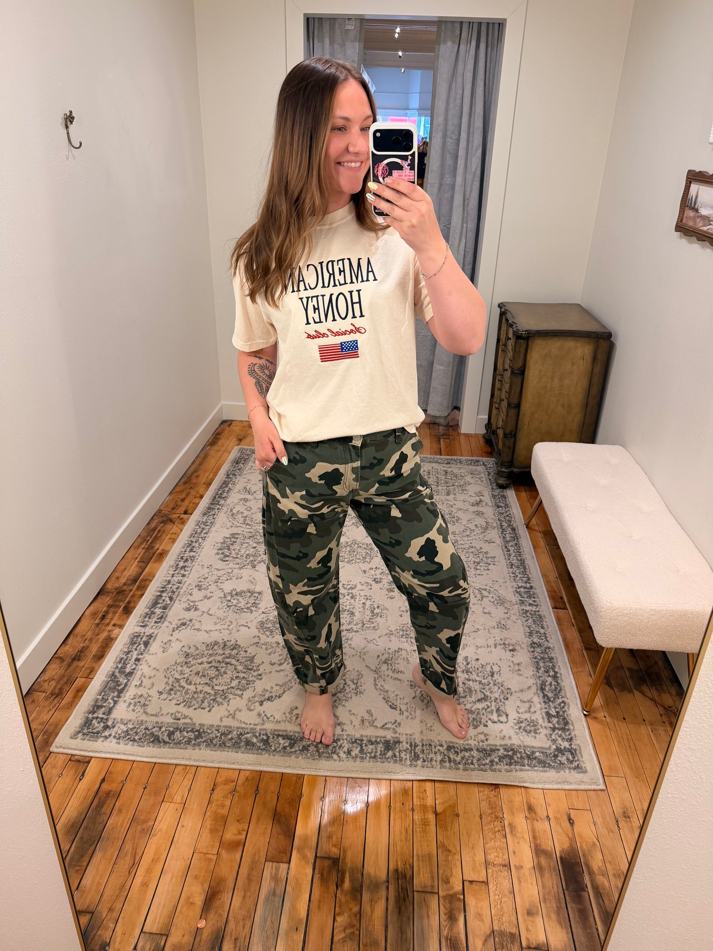 Camo Barrel Denim Jeans