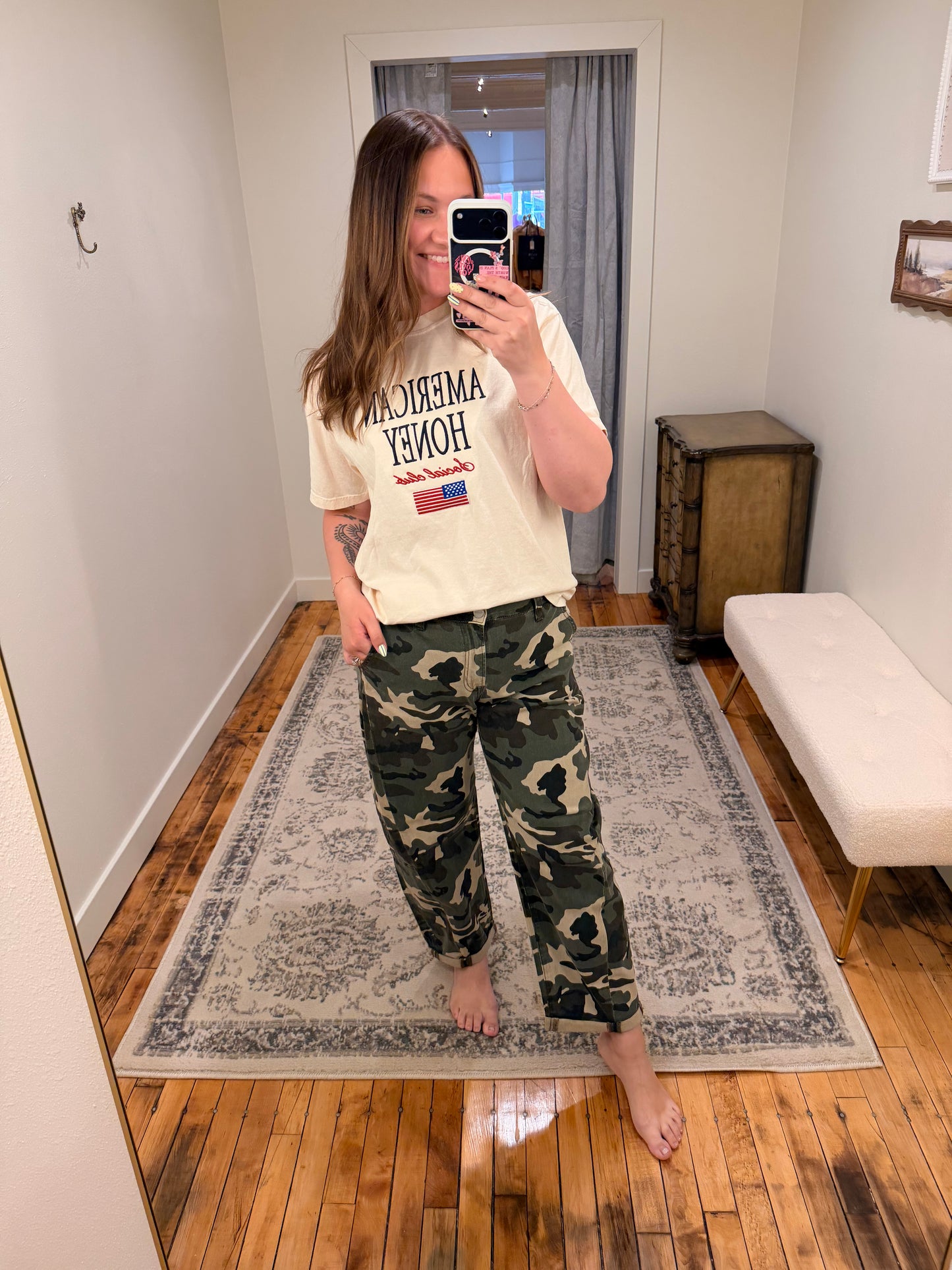 Camo Barrel Denim Jeans