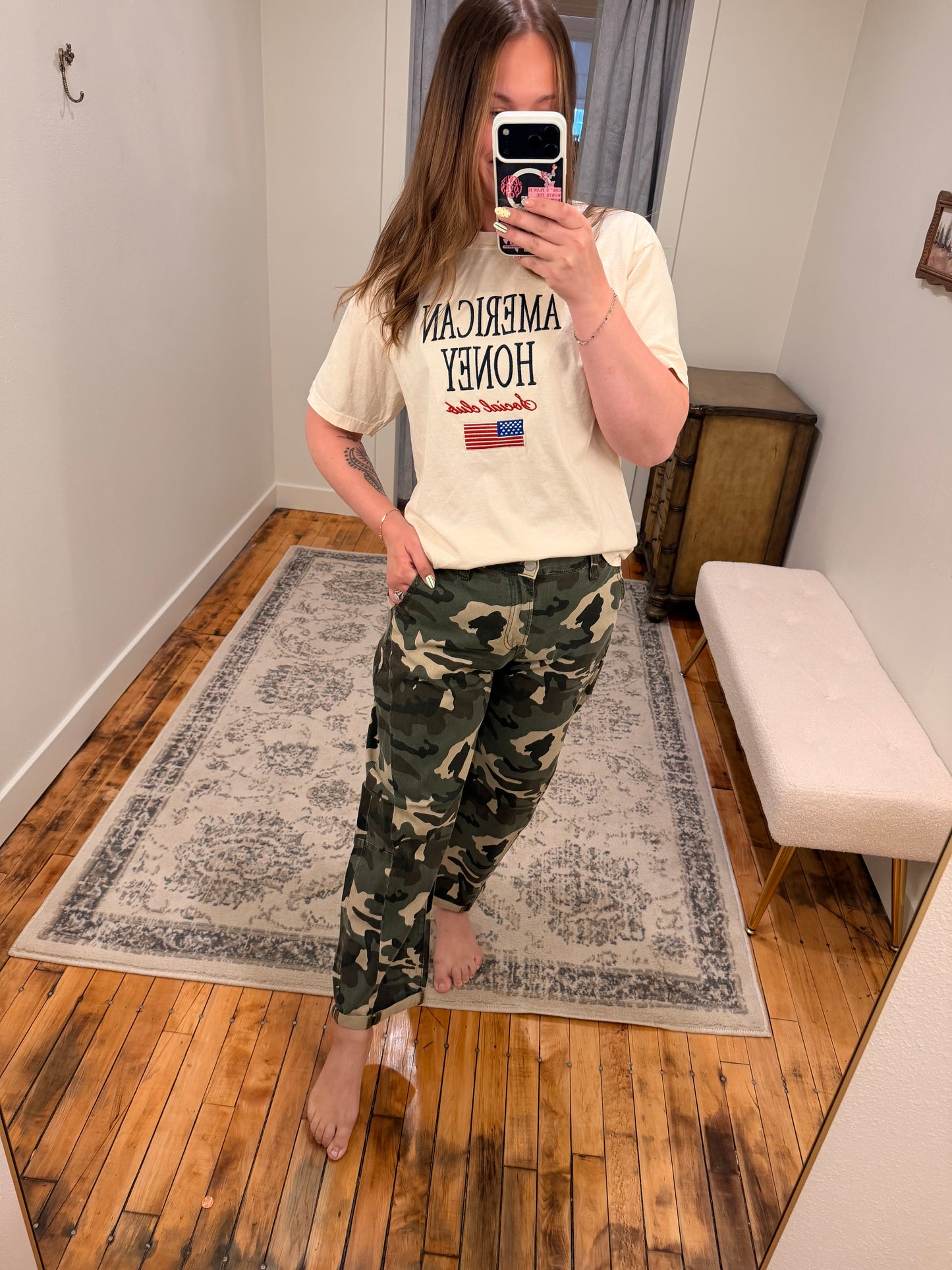 Camo Barrel Denim Jeans