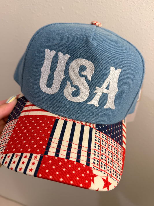 USA Patchwork Trucker Hat