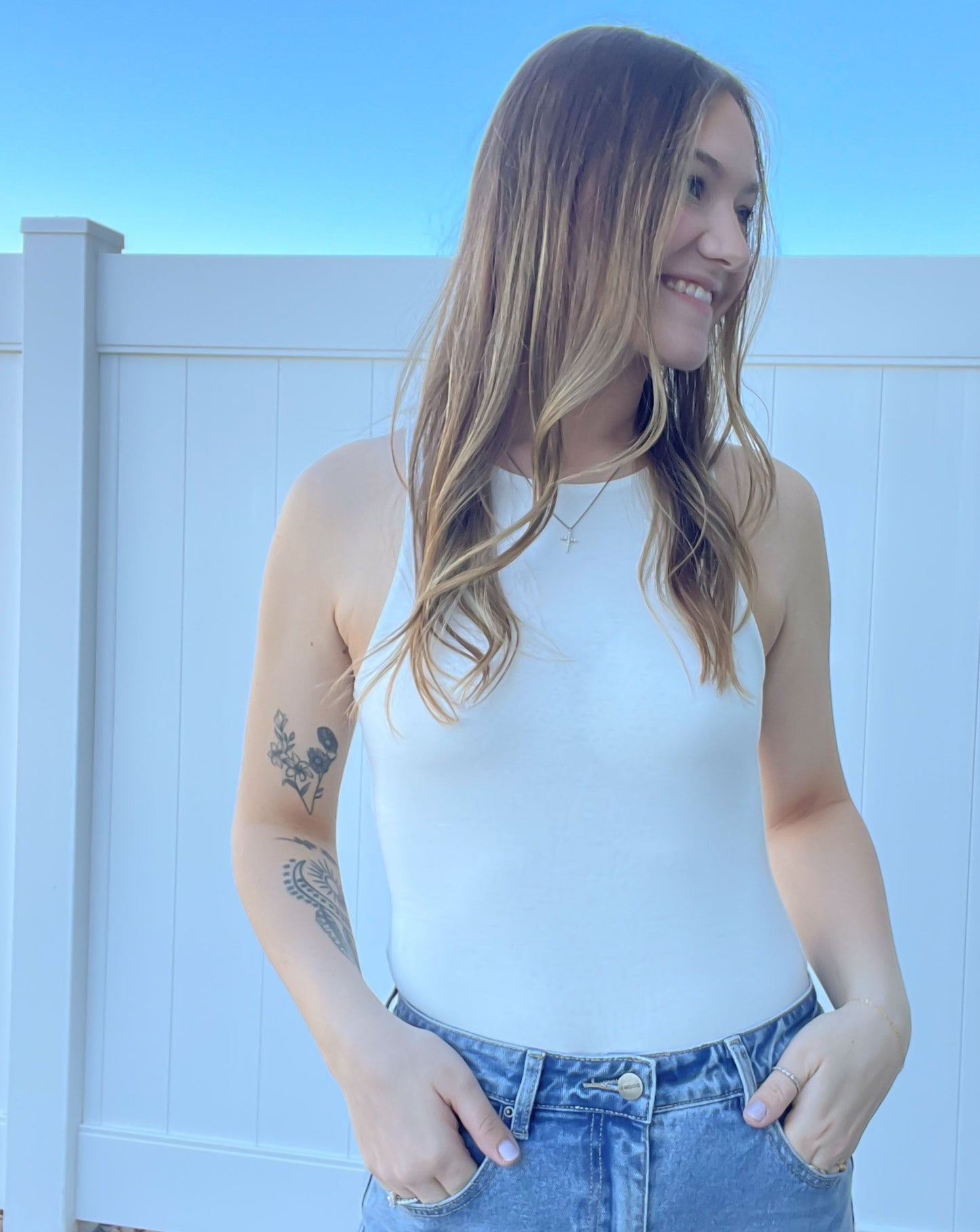 Micah Tank Bodysuit (Cream)