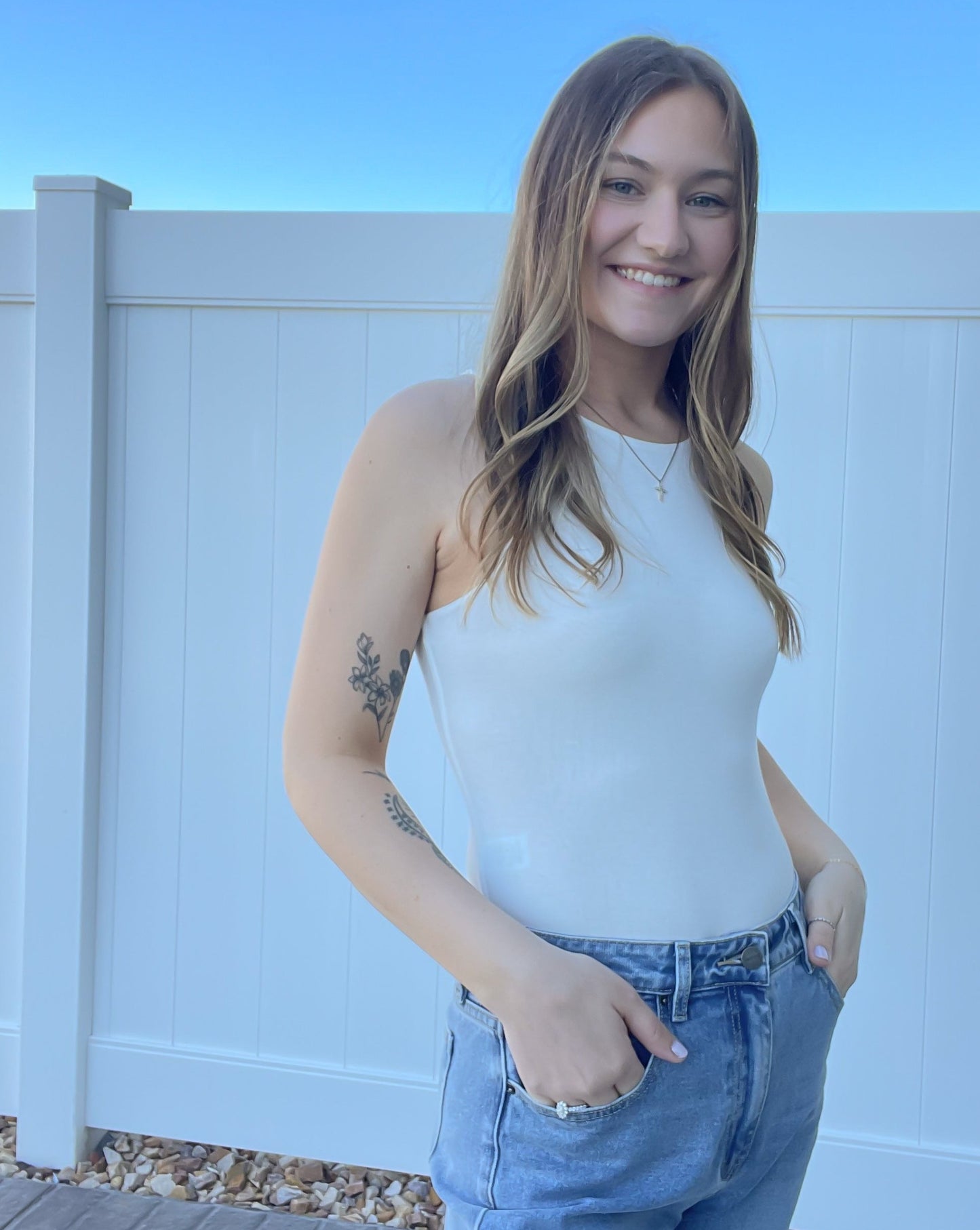 Micah Tank Bodysuit (Cream)