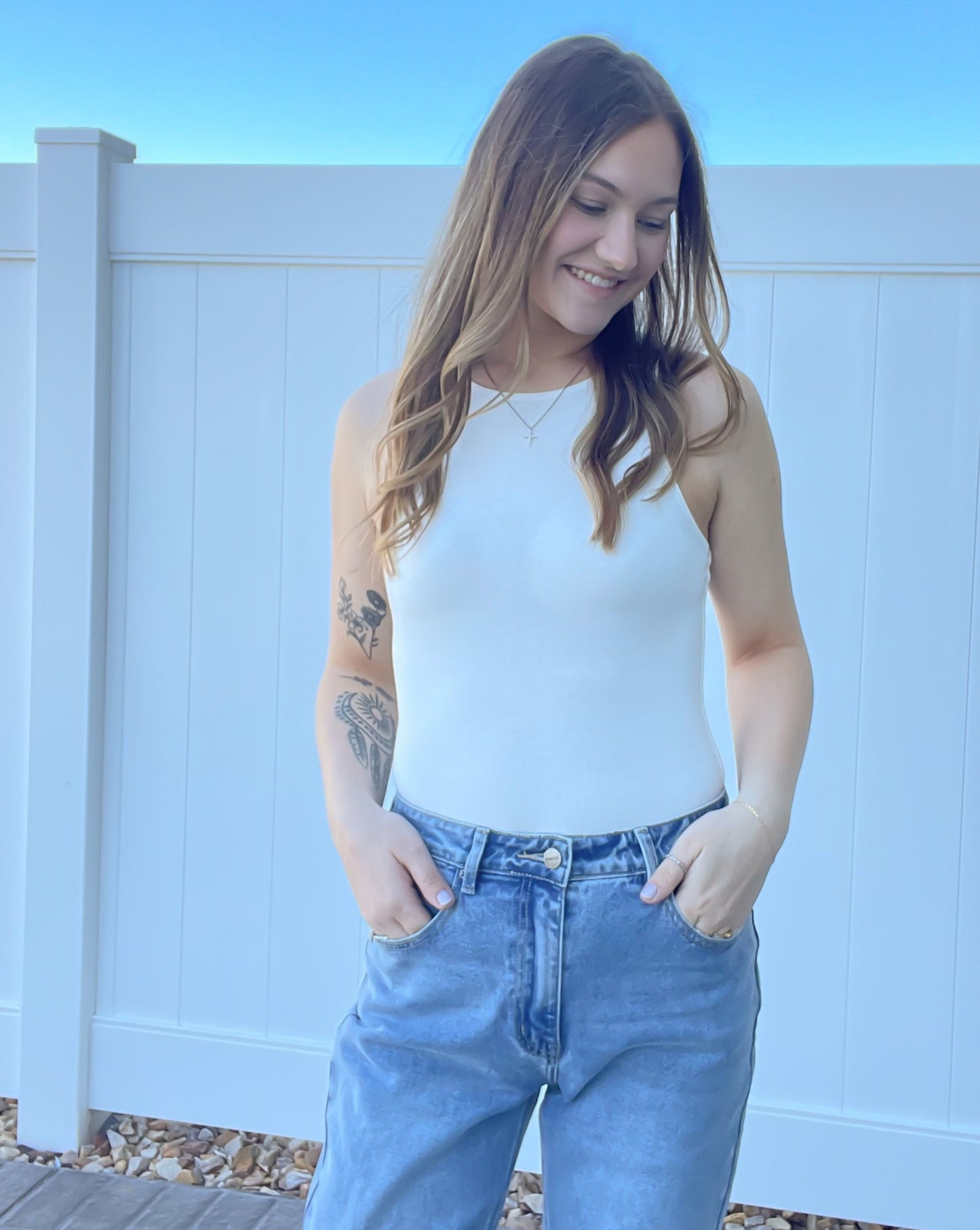 Micah Tank Bodysuit (Cream)