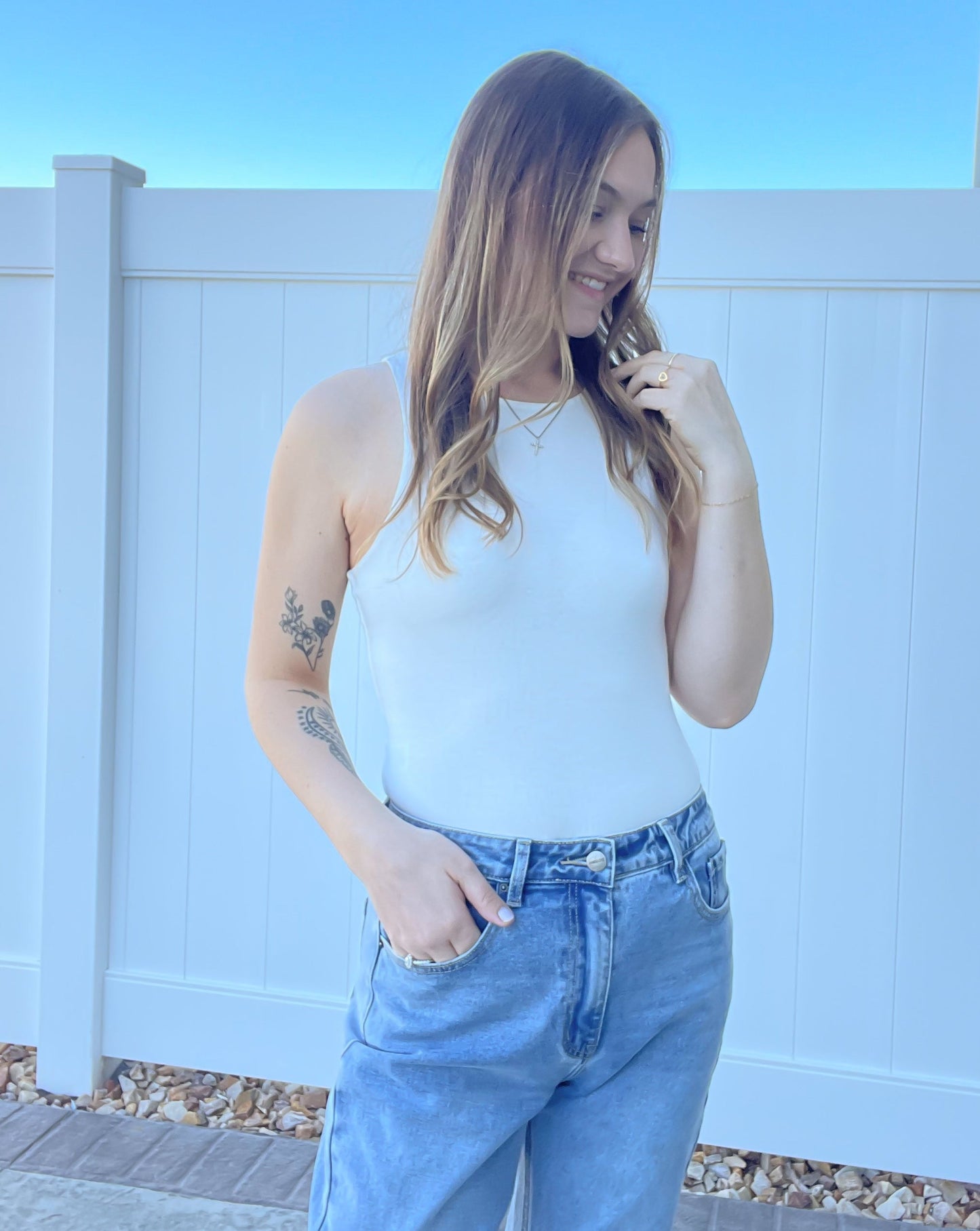 Micah Tank Bodysuit (Cream)