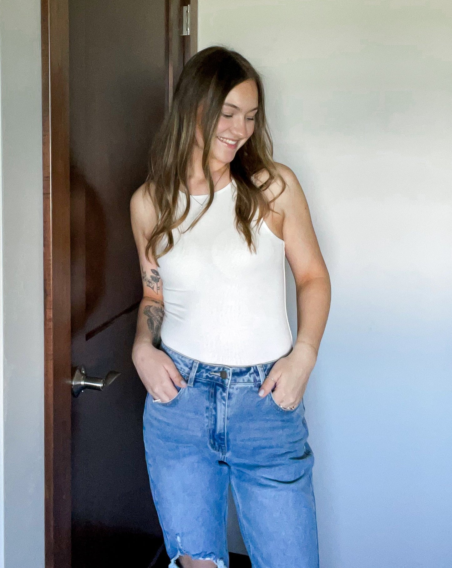 Micah Tank Bodysuit (Cream)