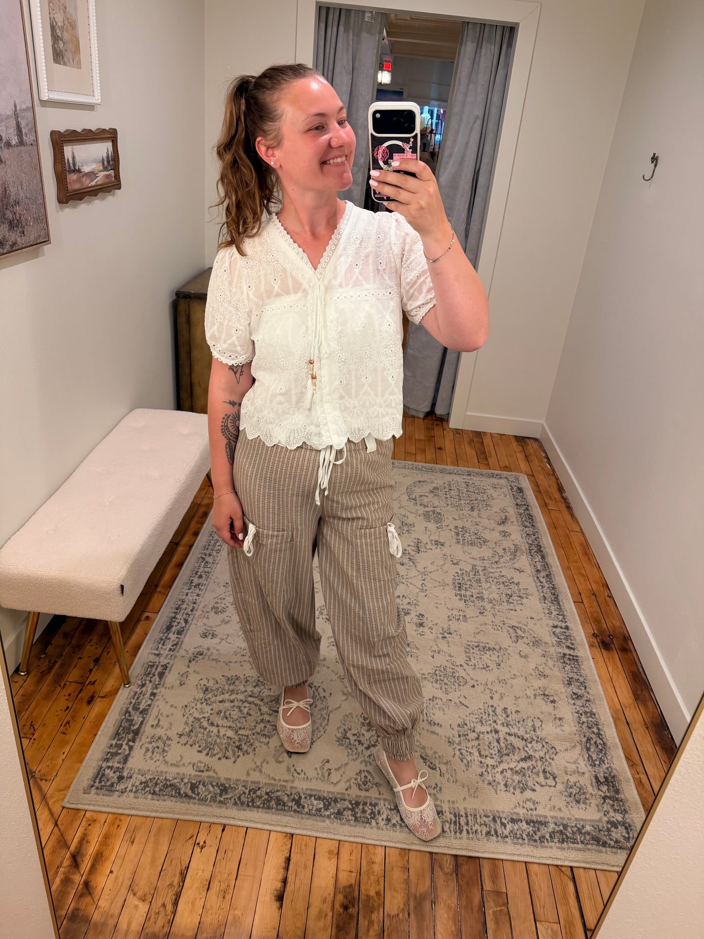 V-Neck Embroidered Blouse