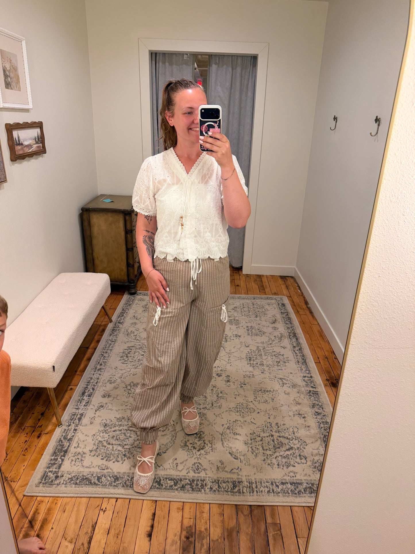 V-Neck Embroidered Blouse