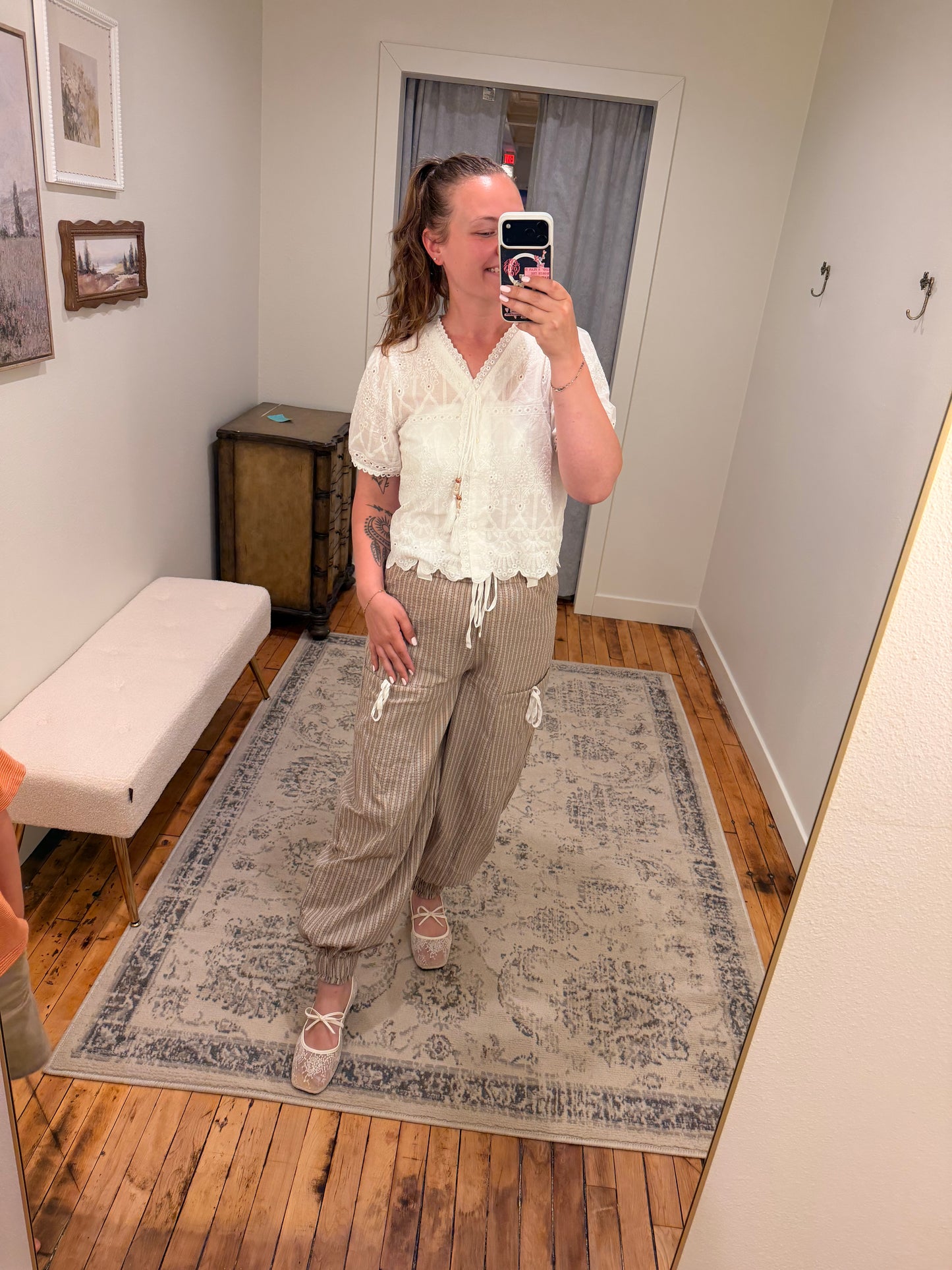 V-Neck Embroidered Blouse