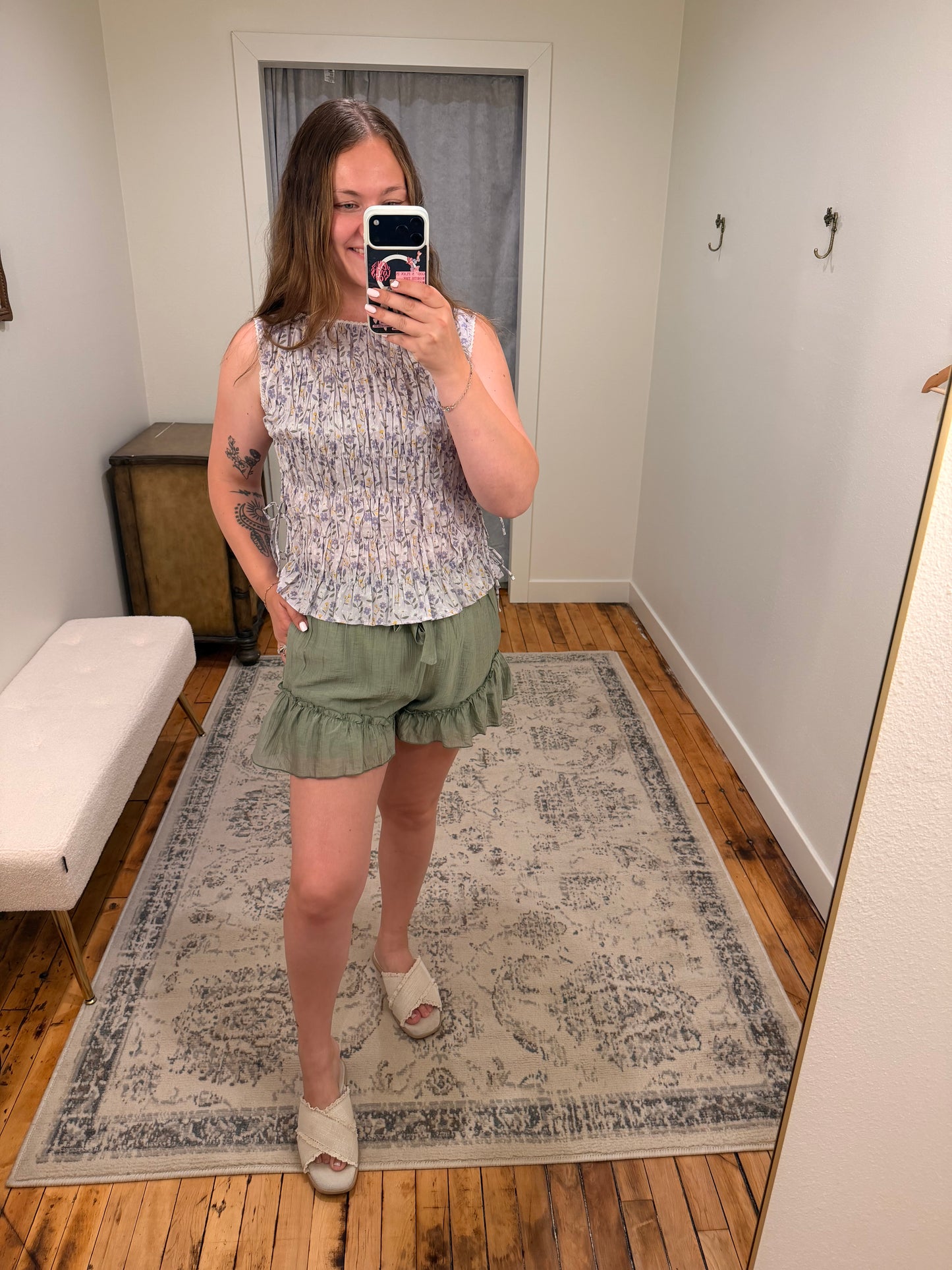 Tie Waist Ruffle Shorts