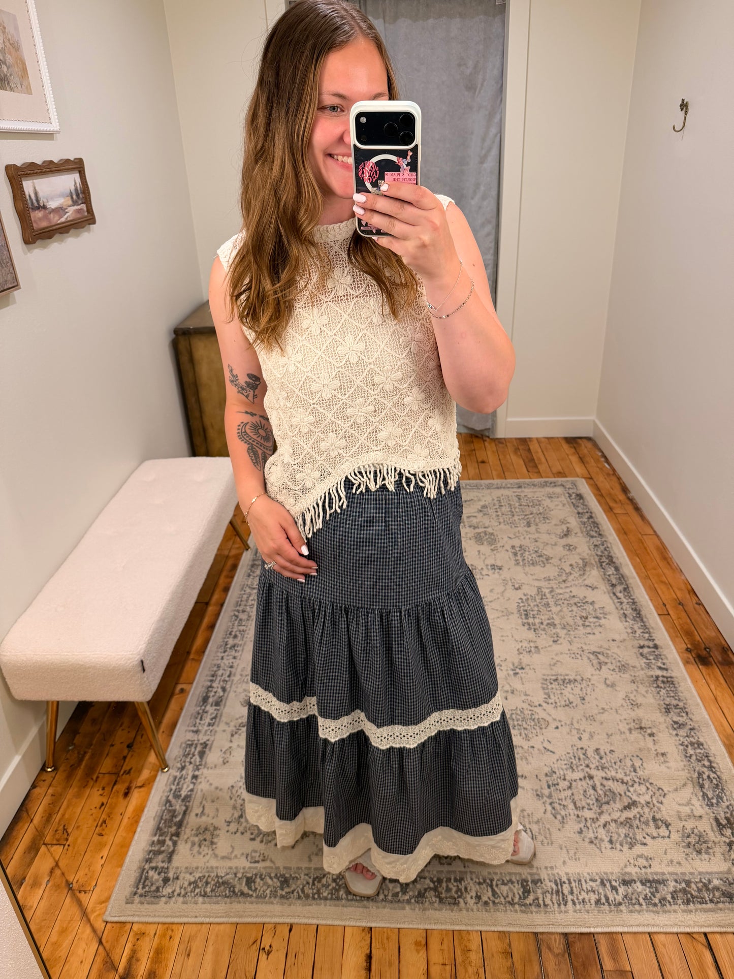 Tiered Lace Maxi Skirt