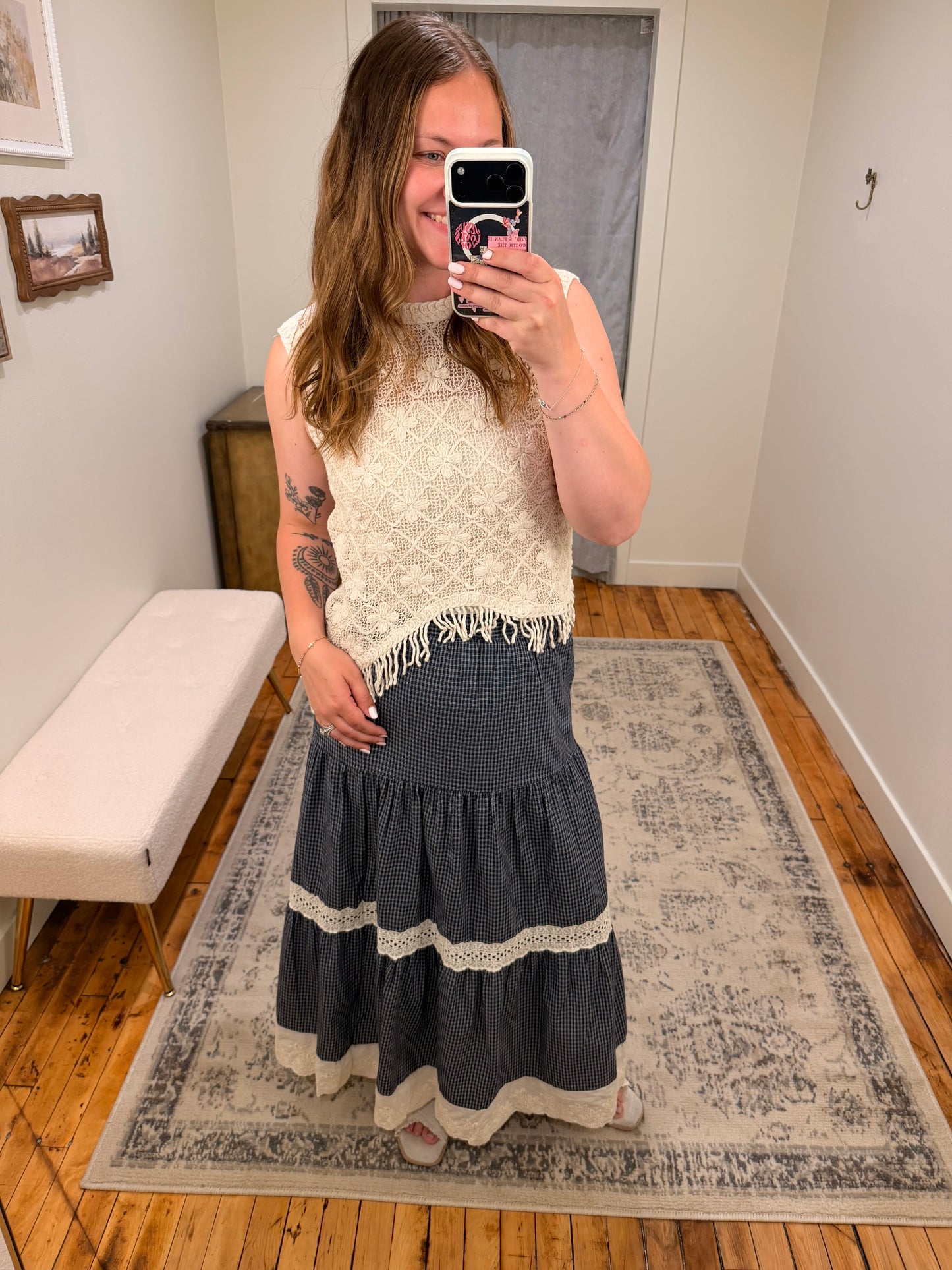 Tiered Lace Maxi Skirt