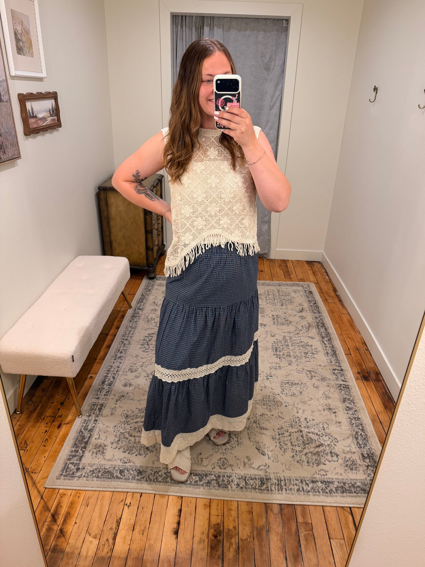 Tiered Lace Maxi Skirt
