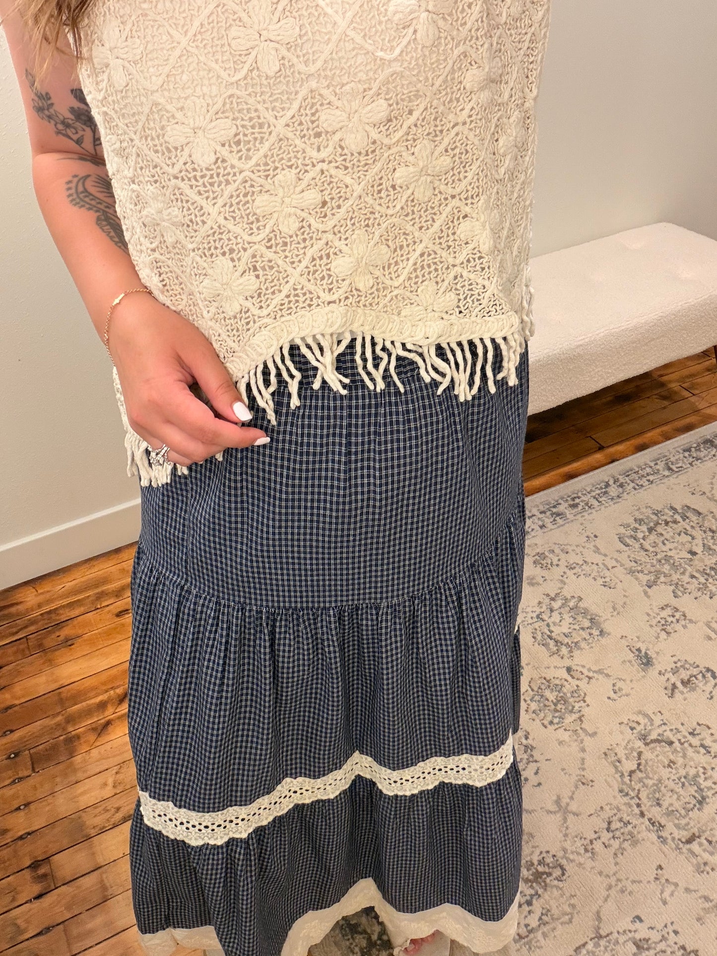 Tiered Lace Maxi Skirt