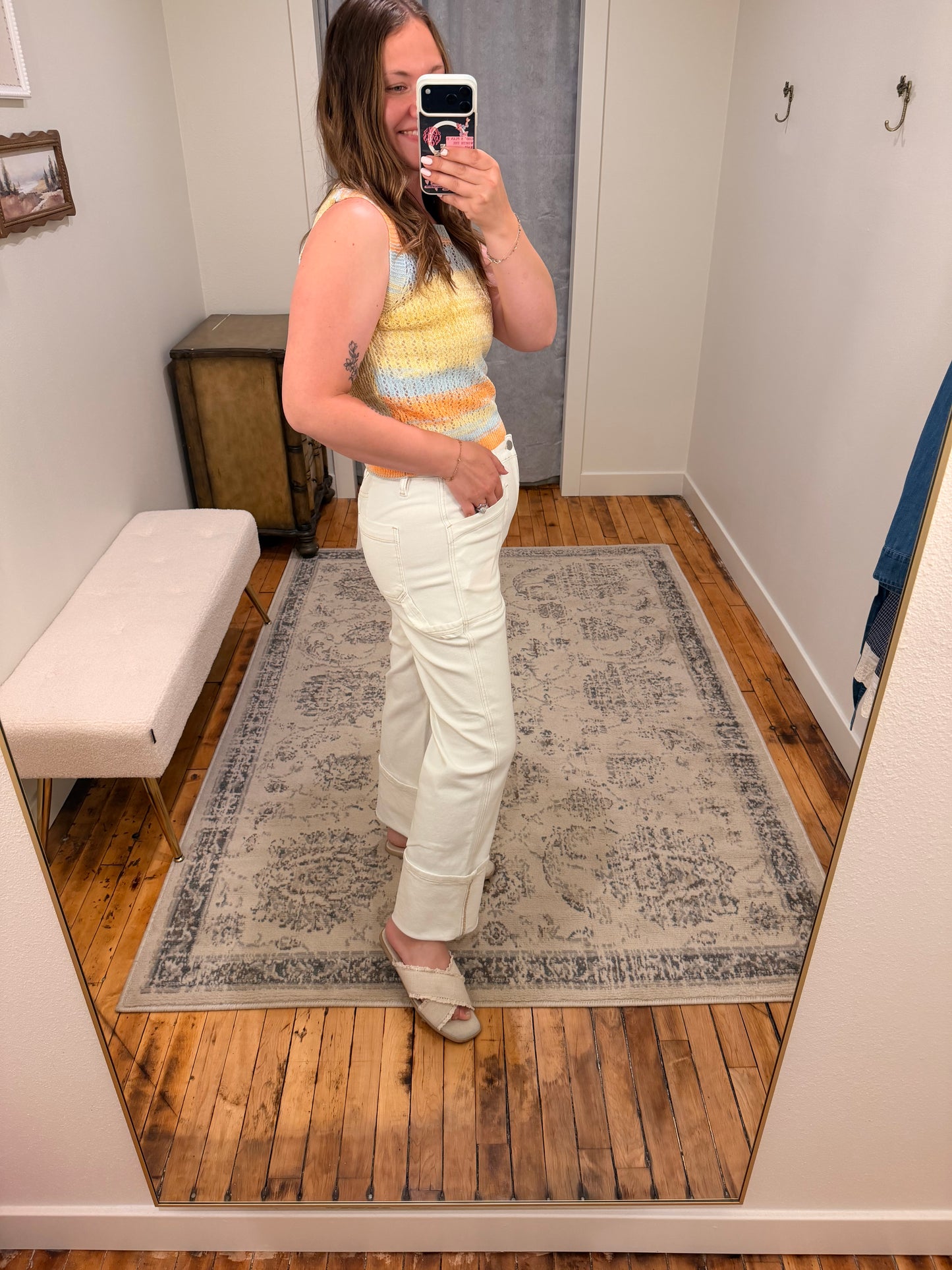 Multi-Colored Stripe Crochet Top