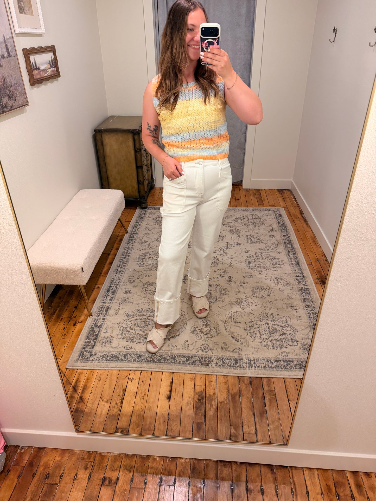 Multi-Colored Stripe Crochet Top