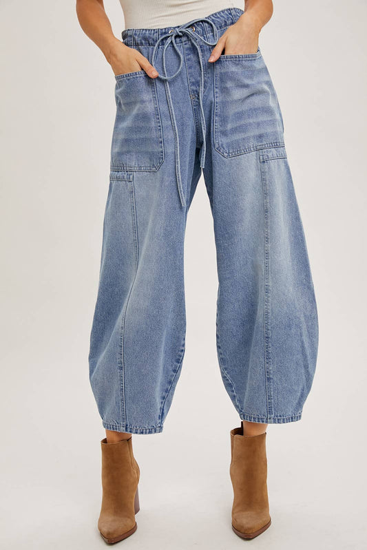 Mid-Waist Barrel Jeans