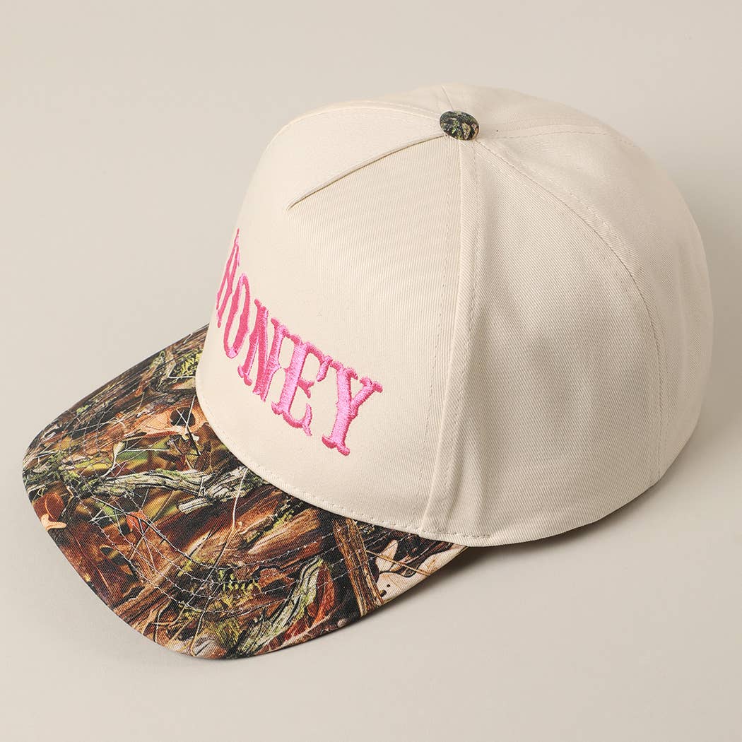 Honey Embroidered Hat CAMO