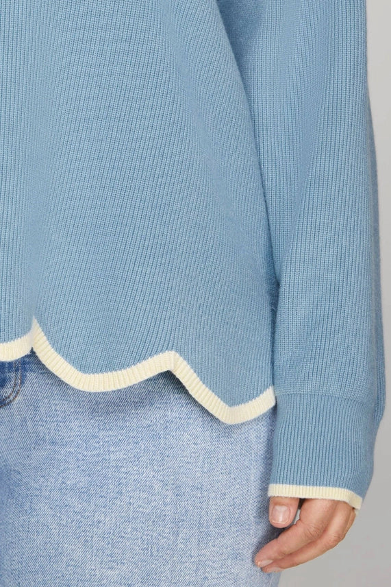 Scallop Edge Sweater-Plus