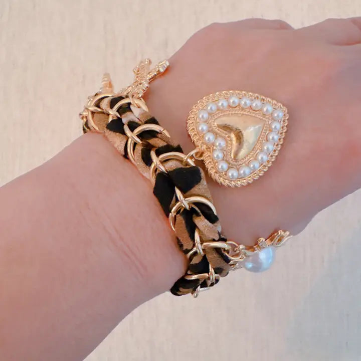 Divine Heart Charm Scarf Bracelet