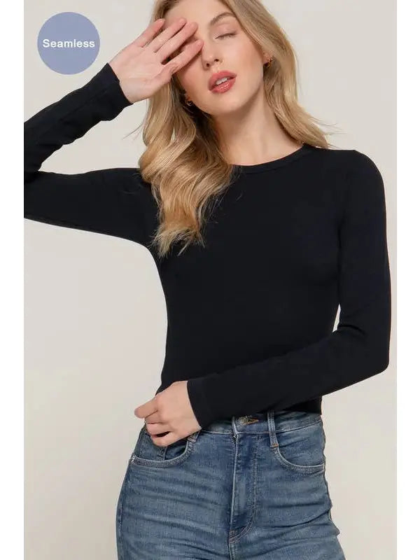 Long Sleeve Ribbed Seamless Top