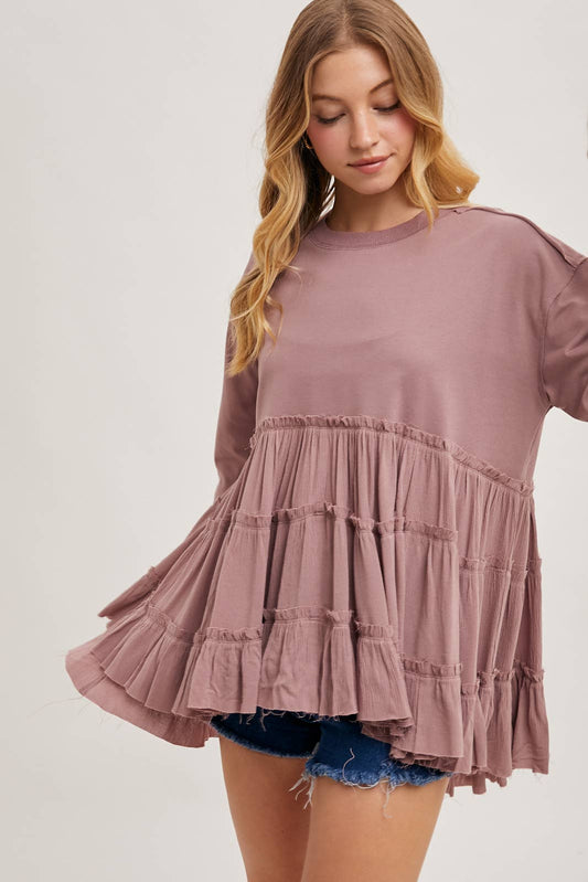 Tiered Ruffled Hem Top