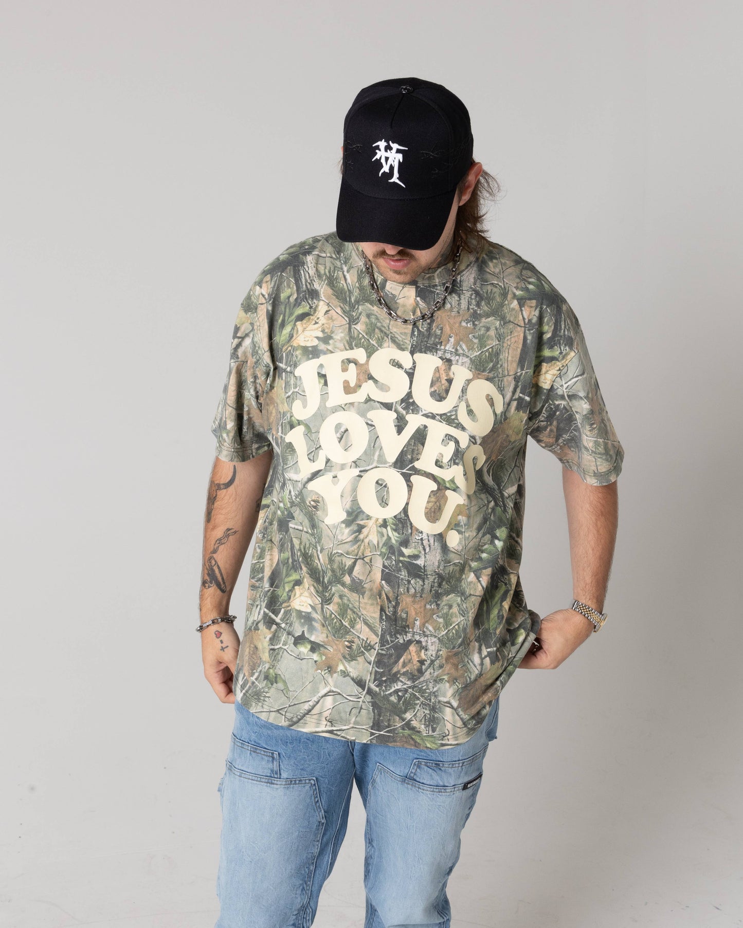 Jesus Loves You Graphic Tee (CAMO)