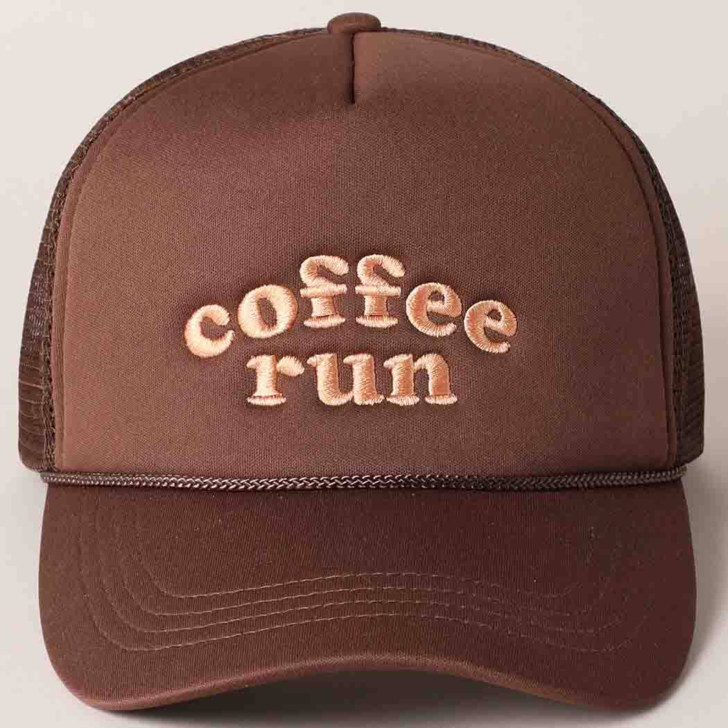 Coffee Run Embroidered Hat
