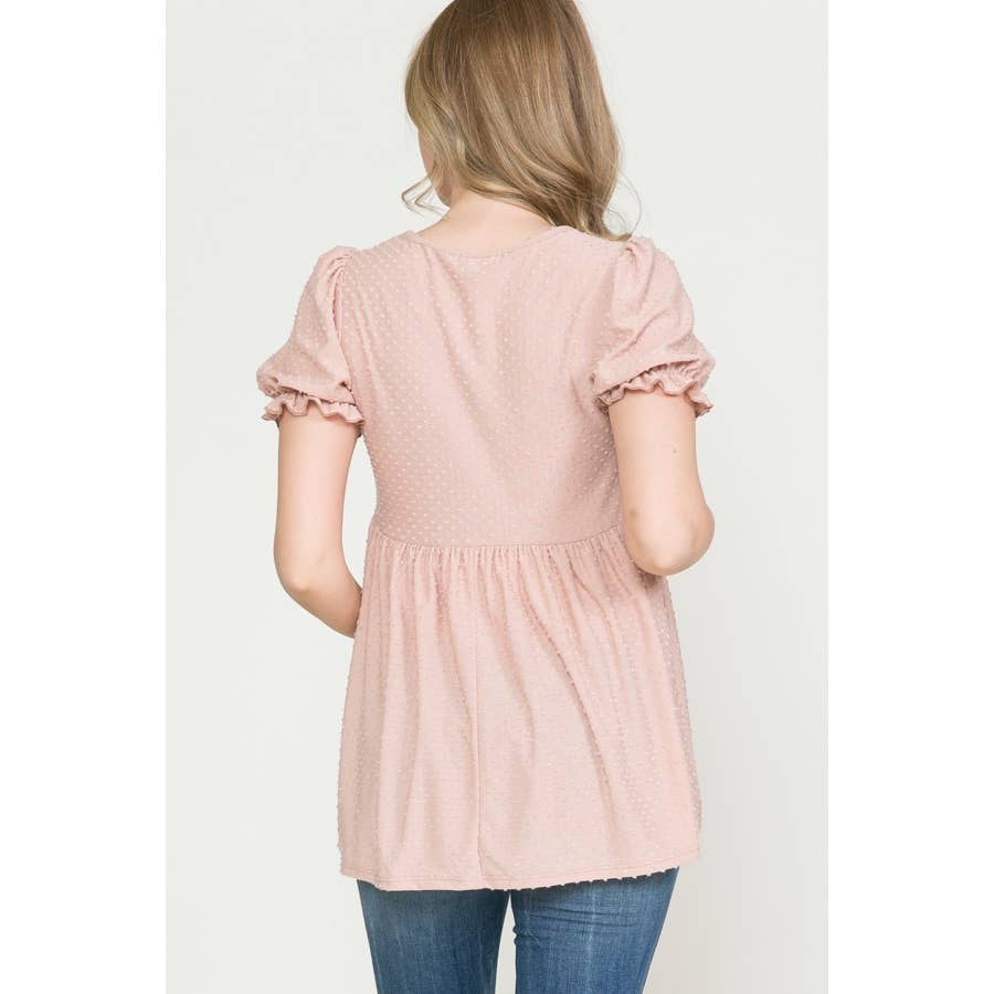 Maternity Puff Sleeve Baby Doll Top